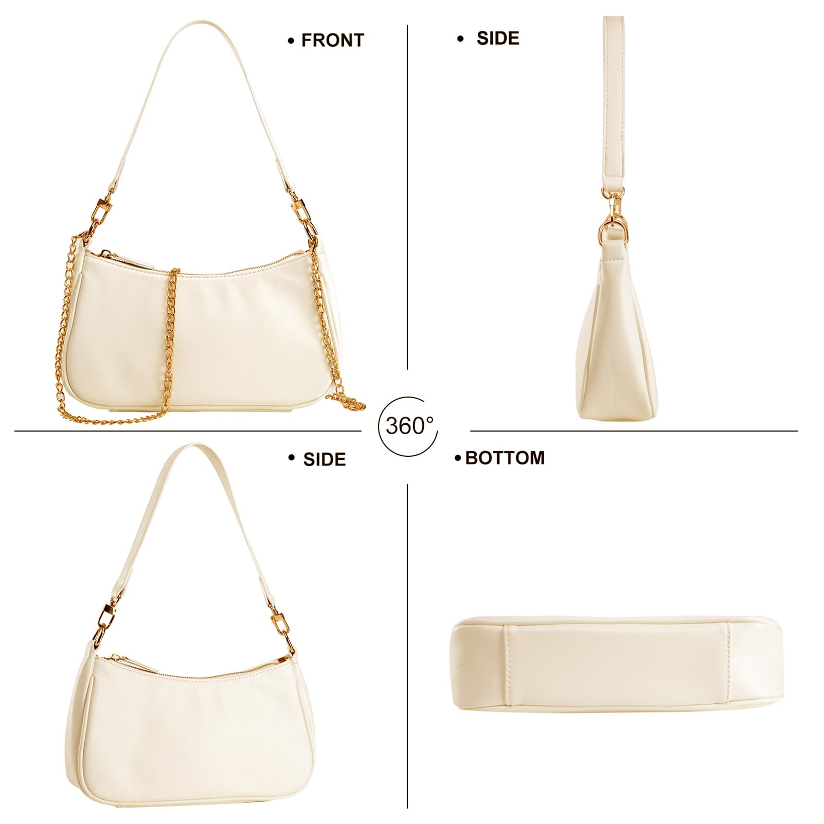 feujury Shoulder Bag for women Crossbody Bags Retro Classic Small Hobo Purse Clutch Tote Handbags with Zipper Closure